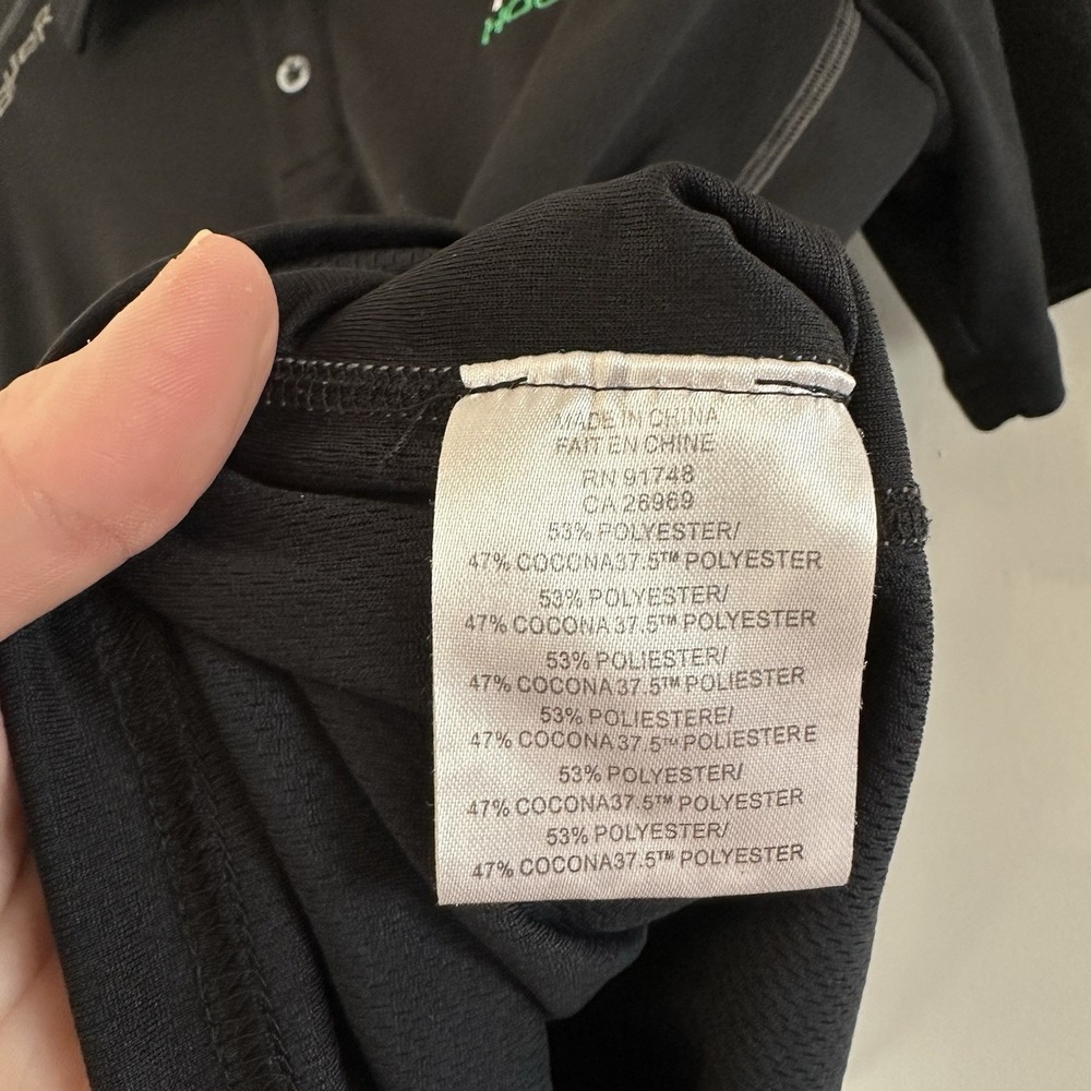 Men's UND Hawks Sioux Hockey Tier 1 Black Bauer Polo Small North Dakota Collar - Picture 6 of 10